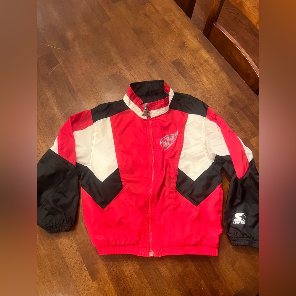 Kids Vintage Starter Detroit Red Wings Hockey Lightweight jacket